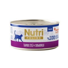 Nutri Tavuk Etli ve Somonlu Tahılsız Prebiyotik İlaveli Ezme Yetişkin Kedi Konservesi 70gr
