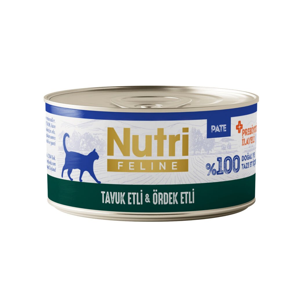 Nutri Tavuk ve Ördek Etli Tahılsız Prebiyotik İlaveli Ezme Yetişkin Kedi Konservesi 70gr