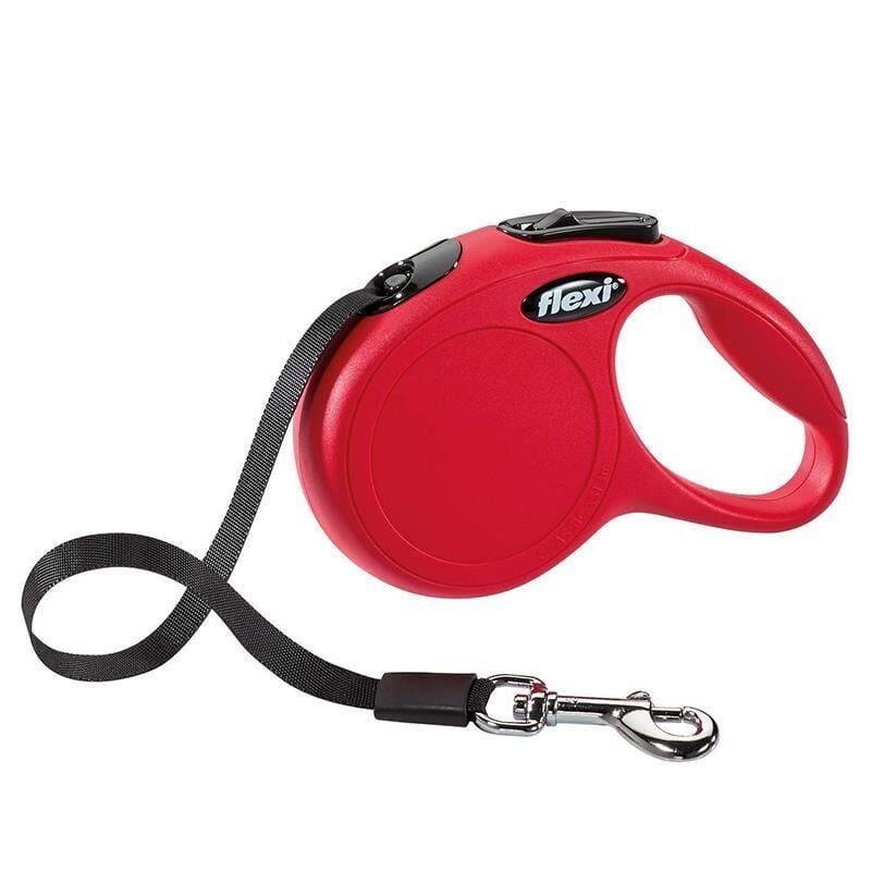 Flexi New Classic Otomatik Şerit Köpek Gezdirme Kayışı 5 m – Large (Kırmızı)