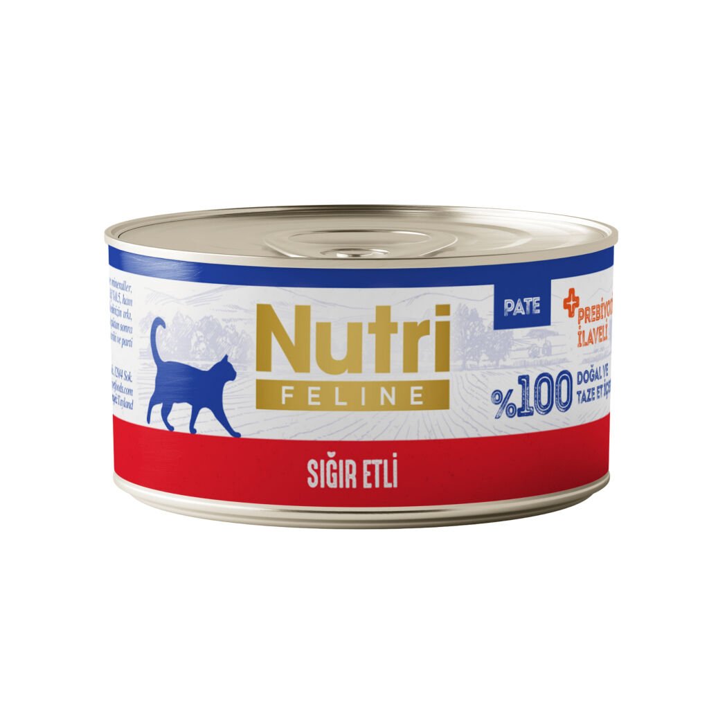Nutri Sığır Etli Tahılsız Prebiyotik İlaveli Ezme Yetişkin Kedi Konservesi 70gr