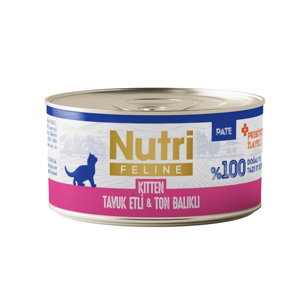 Nutri Tavuk Etli ve Ton Balıklı Tahılsız Prebiyotikli Ezme Yavru Kedi Konservesi 70gr
