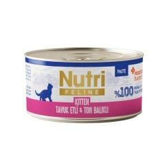 Nutri Tavuk Etli ve Ton Balıklı Tahılsız Prebiyotikli Ezme Yavru Kedi Konservesi 70gr
