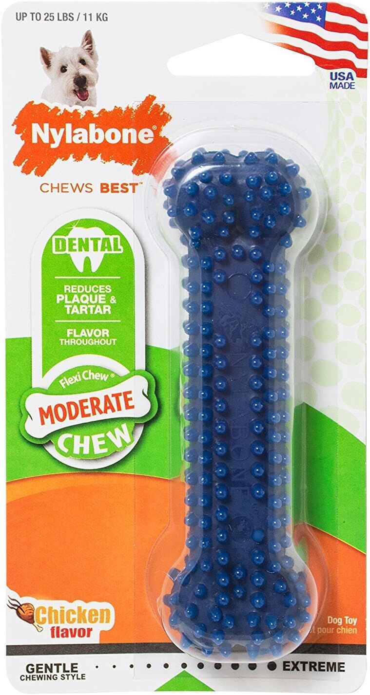 Nylabone Tavuk Aromalı Köpek Çiğneme Kemiği (S)