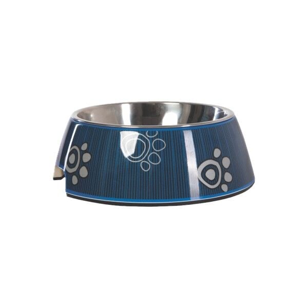 Bowlz Bubble Paslanmaz Çelik Mama & Su Kabı – Navy Paw (Small)