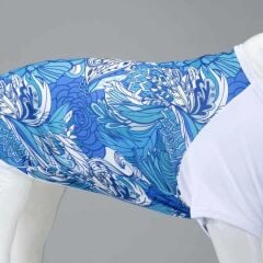 Blue Flowers Küçük, Orta ve Büyük Irk Köpek Tshirt