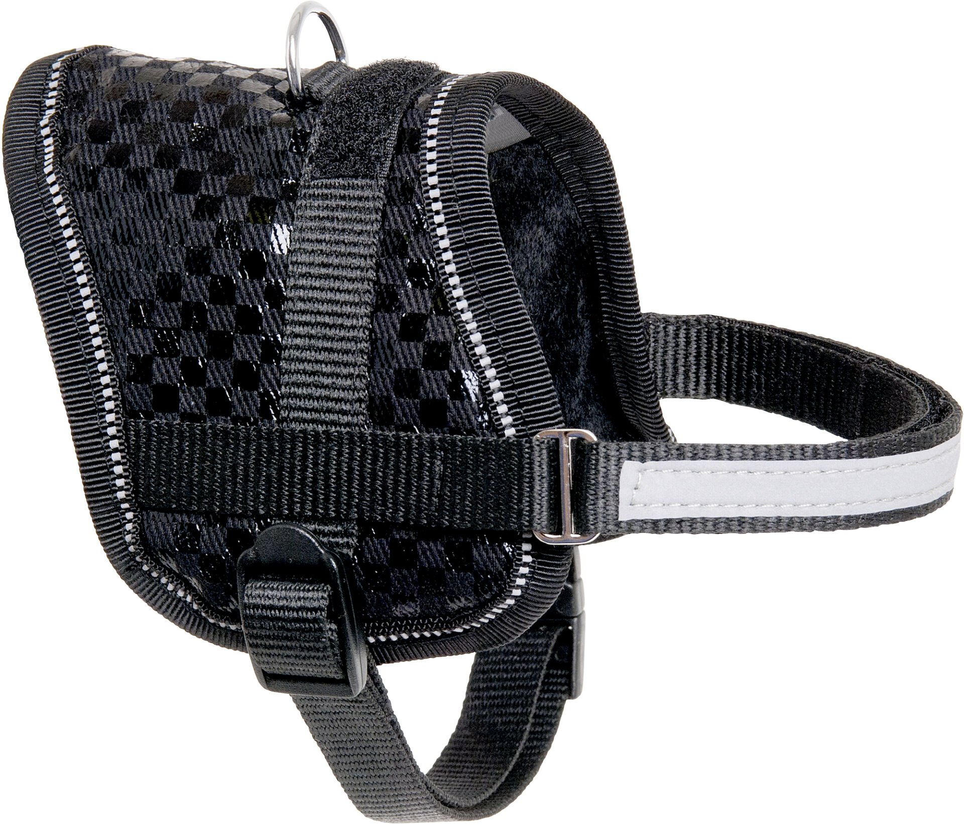 Flamingo Eeny Mini Köpek Göğüs Tasması – Siyah, 26–35 cm