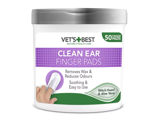 Vet’s Best Kedi ve Köpekler için Fındık ve Aloe Vera Özlü Kulak Temizleme Pedi (50’li)