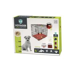 M-PETS VOYAGER KÖPEK KAFESİ 2 KAPILI (S) KIRMIZI 61X46X48CM