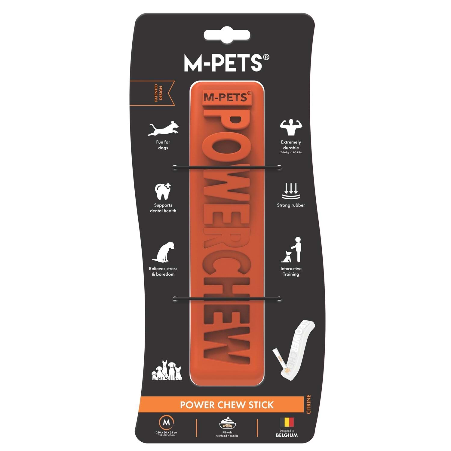 M-PETS POWER CHEW STİCK KAUÇUK KÖPEK OYUNCAĞI CITRINE