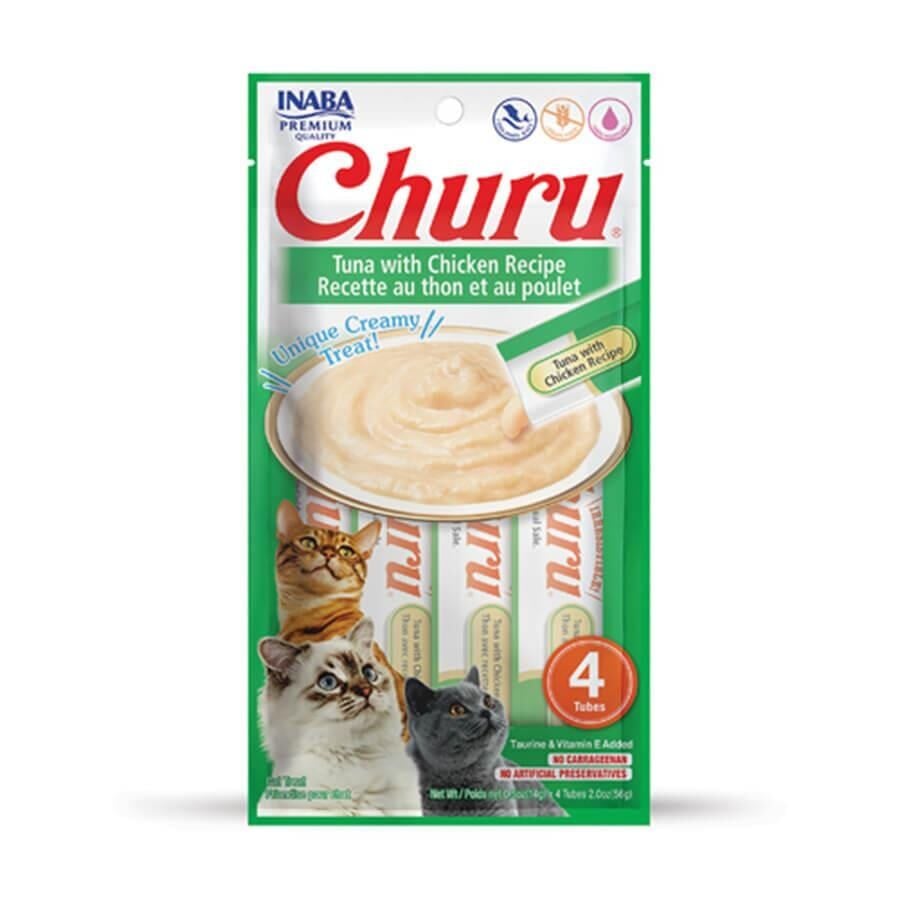 CİAO CHURU CREAM TON BALIKLI VE TAVUKLU KEDİ ÖDÜL KREMASI 4 X 14 GR