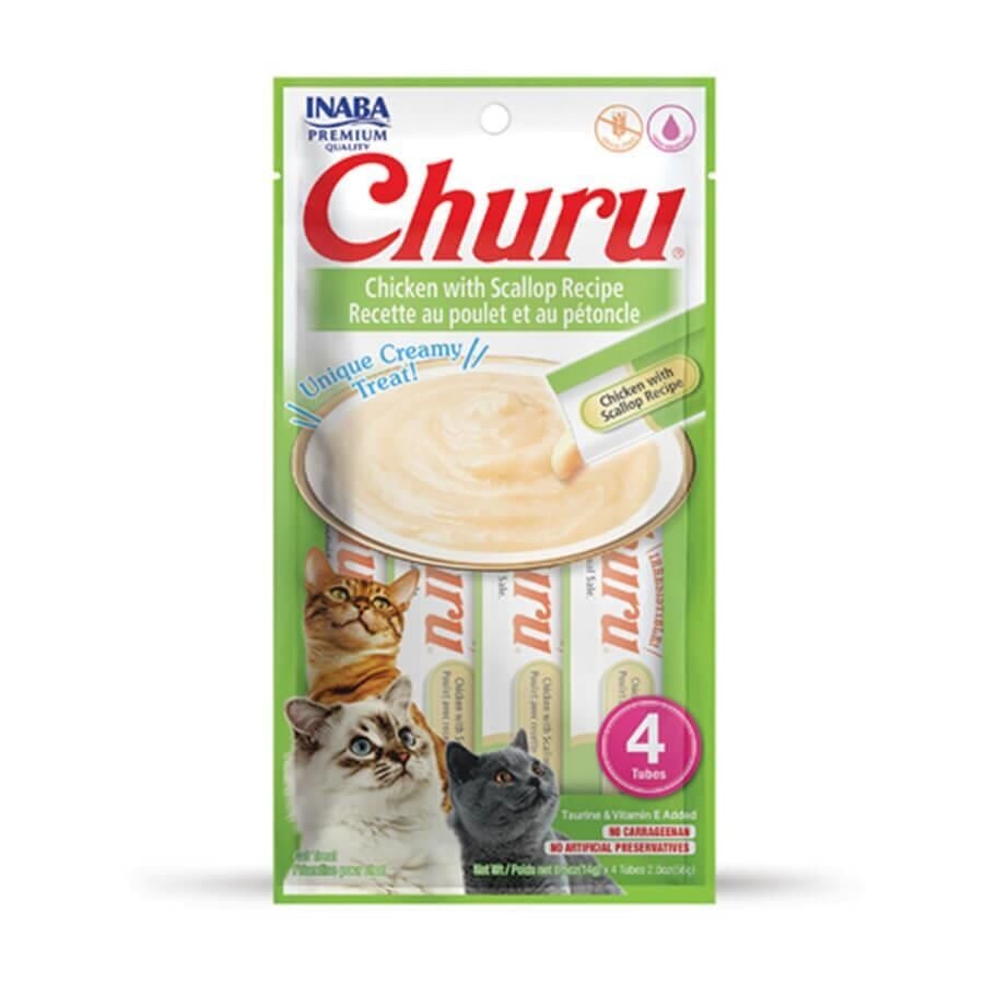 CİAO CHURU CREAM TAVUKLU VE DENİZ TARAKLI KEDİ ÖDÜL KREMASI 4 X 14 GR
