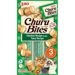 CİAO CHURU BİTES TAVUK SARGILI VE TON BALIKLI KEDİ ÖDÜL MAMASI 3 X 10 GR