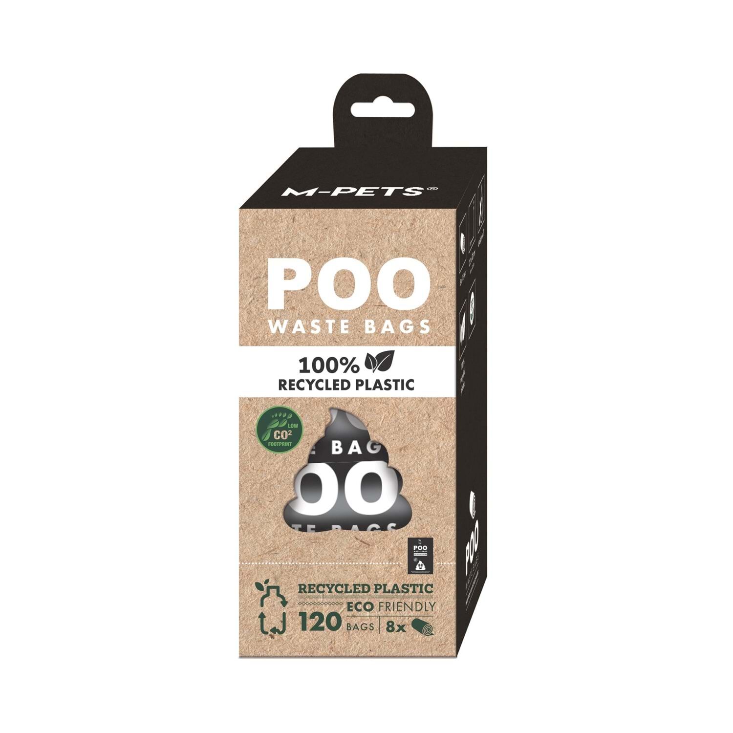 M-PETS POO 100% RECYCLED DIŞKI POŞETİ KOKUSUZ 8X15 YAPRAK