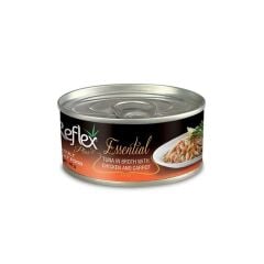 Essential Tuna in Broth with Chicken and Carrot Ton Balıklı, Tavuklu Ve Havuçlu Yetişkin Kedi Konservesi 70 Gr