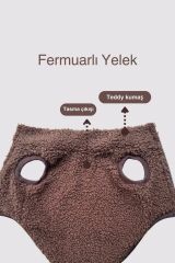 Salya Peluş Köpek Yeleği – Yumuşak, Sıcak ve Sevimli Tasarım (Kahve / Large)
