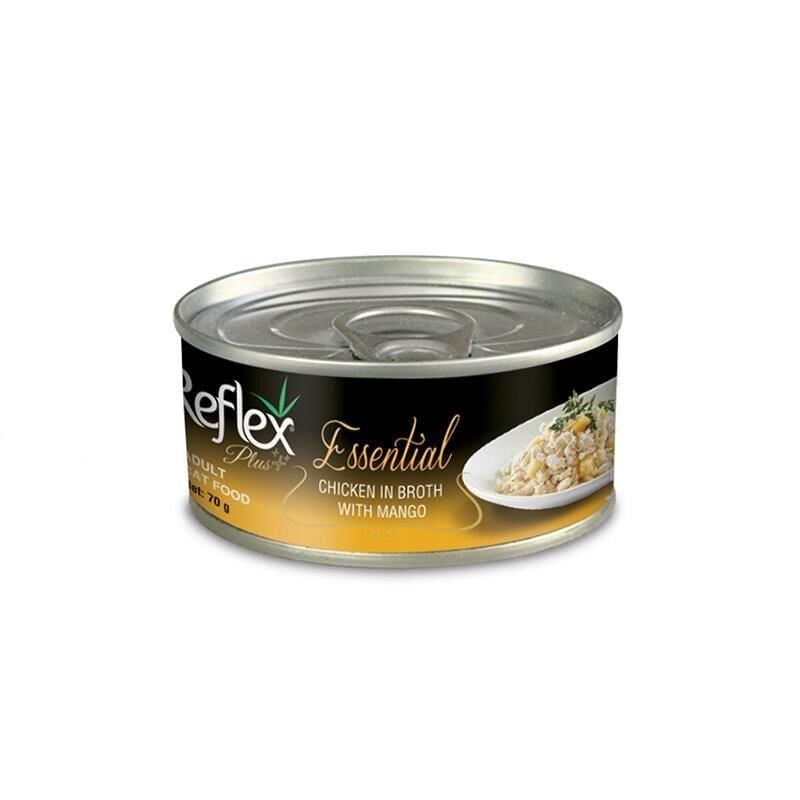 Essential Chicken in Broth with Mango Tavuklu ve Mangolu Yetişkin Kedi Konservesi 70 Gr
