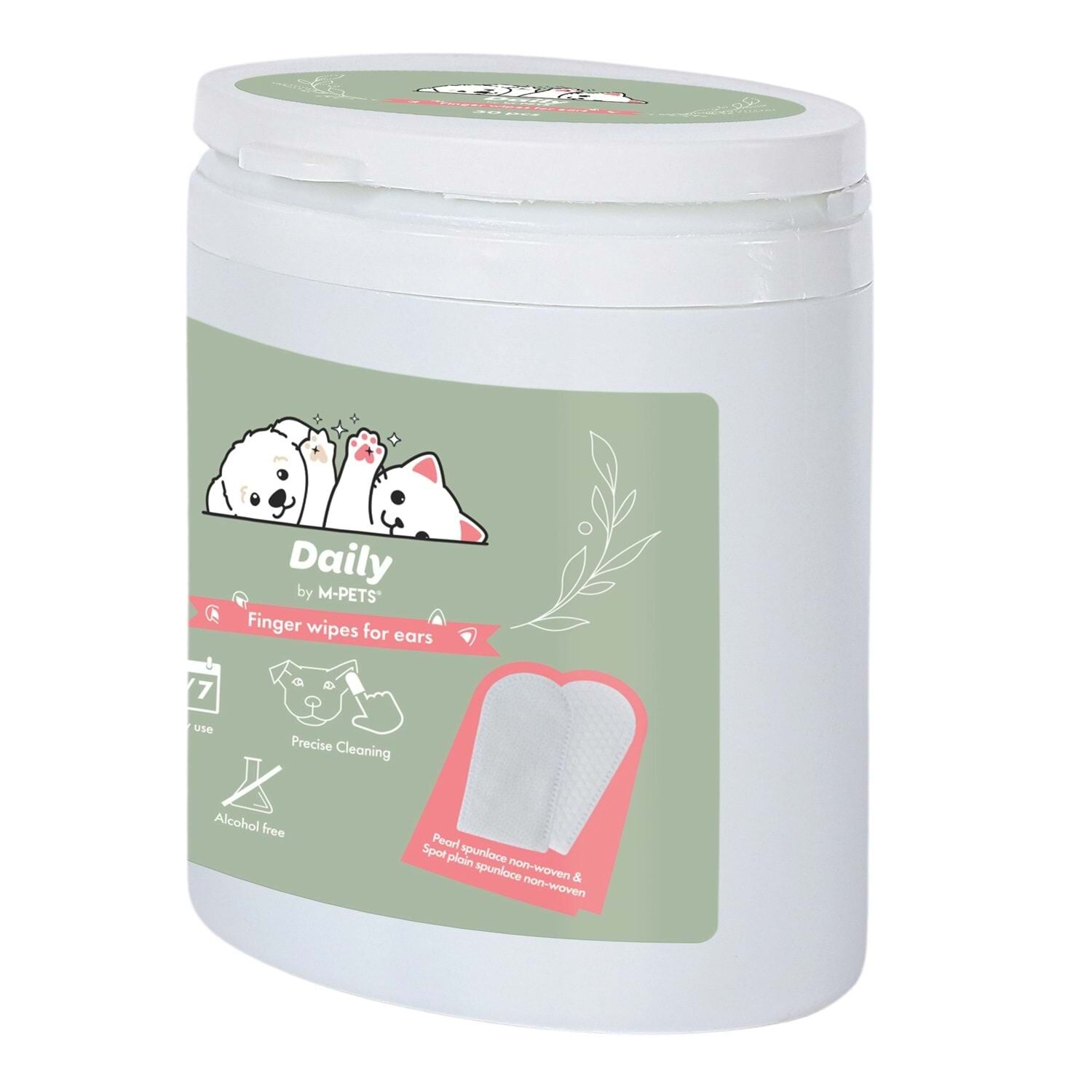 M-PETS DAİLY KEDİ VE KÖPEK KULAK TEMİZLİĞİ İÇİN PARMAK PEİ 50Lİ