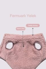Salya Peluş Köpek Yeleği – Yumuşak, Sıcak ve Sevimli Tasarım (Pudra / Large)