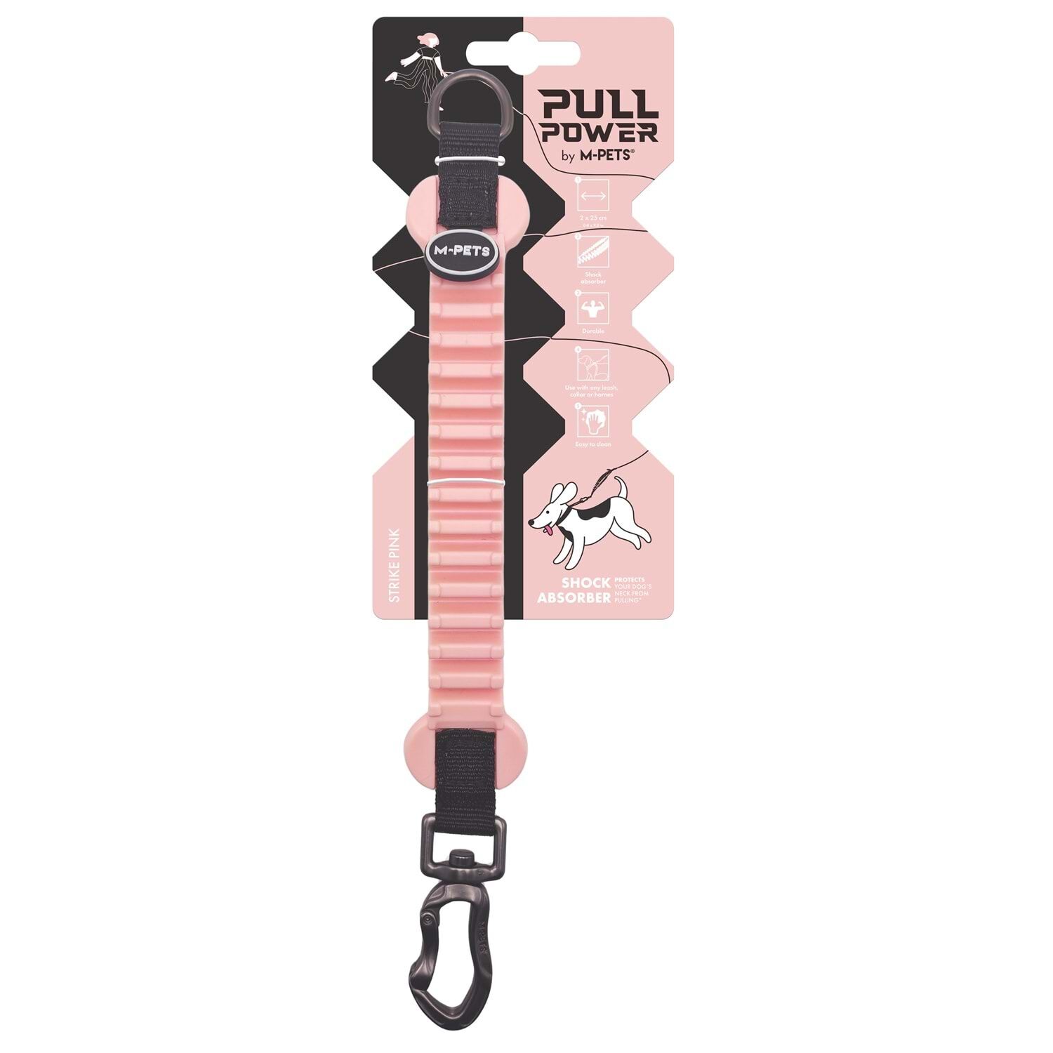M-PETS PULL POWER ŞOK EMİCİ ARA TASMA PİNK