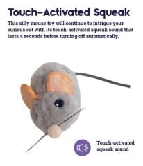 PETSTAGE Squeak Squeak Mouse Plush Kedi Oyuncağı - Gri