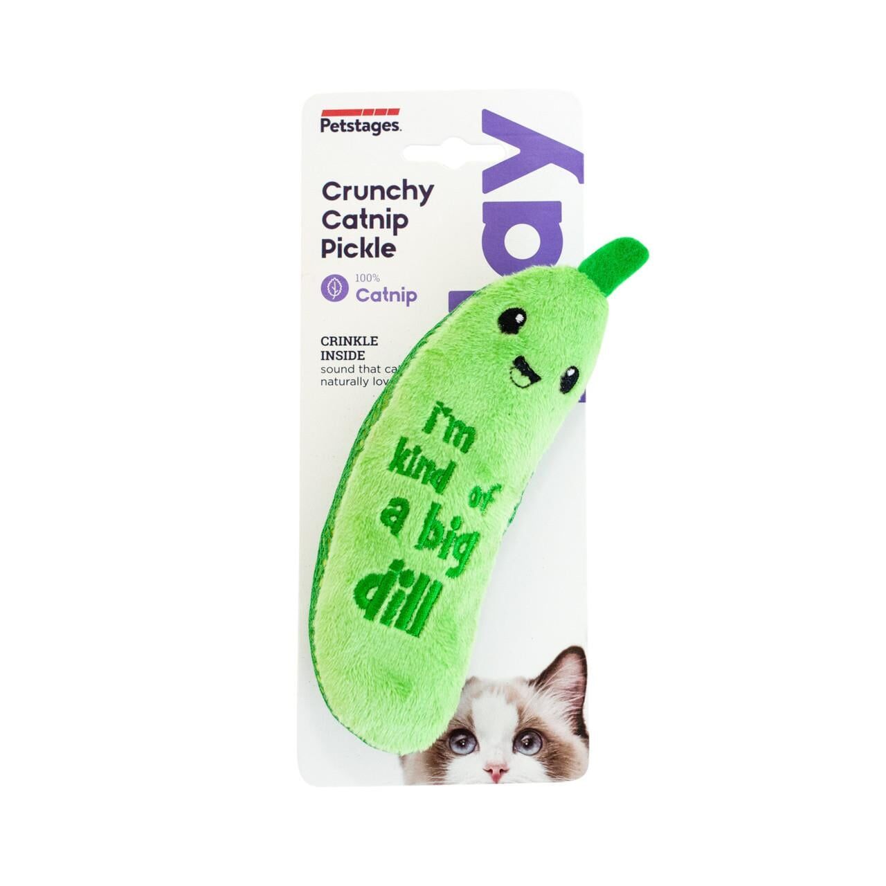 PETSTAGE Crunchy Pickle Kicker Grn - 70379M Kedi Oyuncağı
