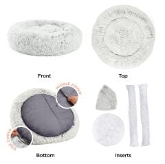 PETSTAGE Donut Shag Frost Köpek Yatağı 76,2 x 76,2 cm