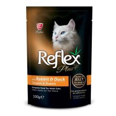 Tavşan ve Ördekli Jöle İçinde Et Parcacıklı Pouch Kedi Yaş Maması 100 Gr