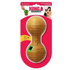 KONG Bamboo Feeder Köpekler için Dambıl Şeklinde Ödül Maması Dağıtma Oyuncağı M