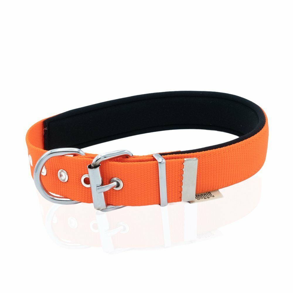 Doggie Konfor Dokuma Köpek Boyun Tasması – Turuncu, 1,5 × 20–25 cm