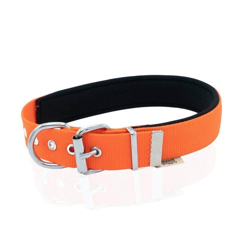 Doggie Konfor Dokuma Köpek Boyun Tasması – Turuncu, 1,5 × 25–30 cm