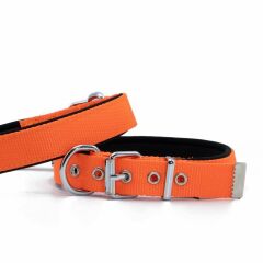 Doggie Konfor Dokuma Köpek Boyun Tasması – Turuncu, 1,5 × 25–30 cm