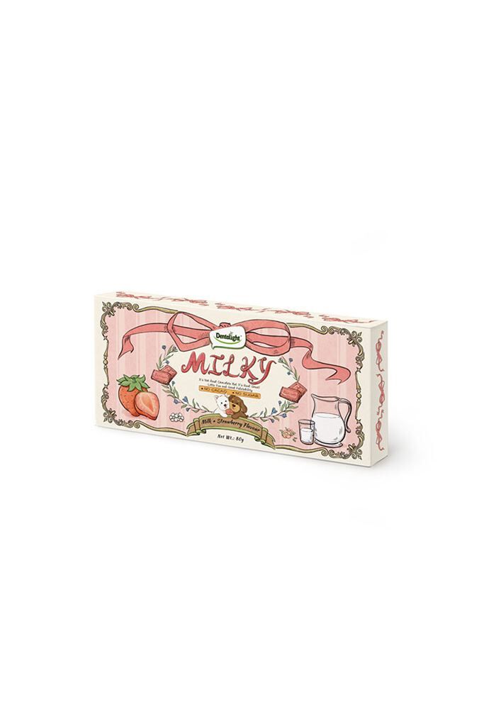 DENTALIGHT MILKY DOGGY CHOCO BAR-MILK+STRAWBERRY FLAVOUR