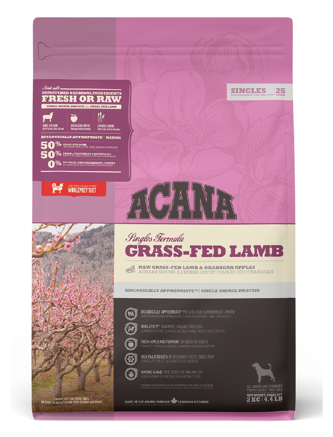 Singles Grass - Fed Lamb Tüm Irk ve Yaşam Evreleri için Köpek Maması 2 Kg