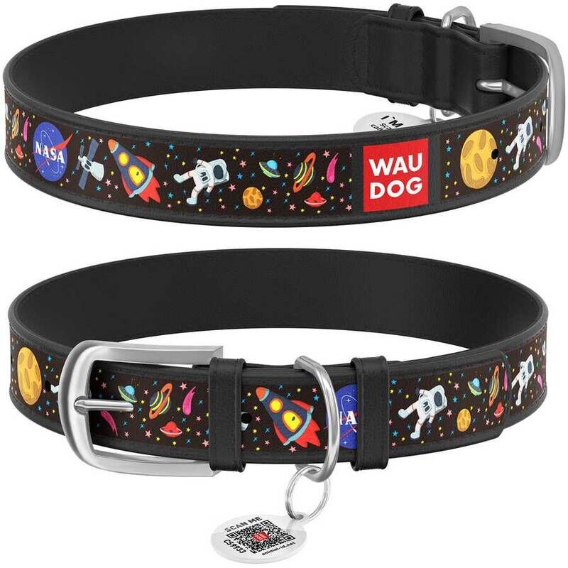 Waudog Collar Köpek Boyun Tasması – NASA Desenli, 19–25 cm