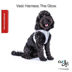 Curli Glow Curli Clasp Vest Harness Köpek Göğüs Tasması – Reflective Gray (L)