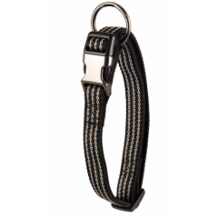 Flamingo Rover Köpek Boyun Tasması – Siyah, 15 mm, 30–45 cm