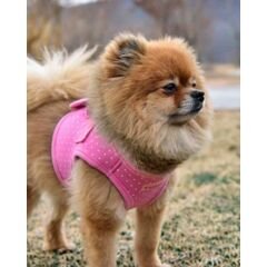 PUPPIA DOTTY HARNESS B/PINK/L