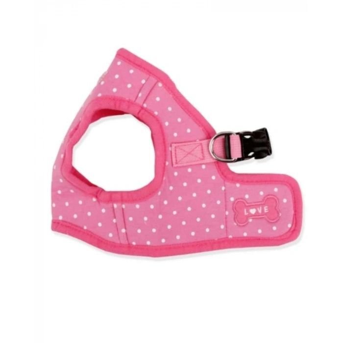 PUPPIA DOTTY HARNESS B/PINK/M