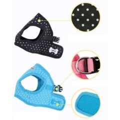 PUPPIA DOTTY HARNESS B/PINK/S