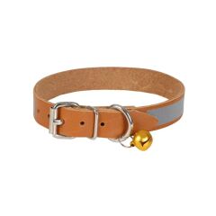 Cattie Reflektörlü Deri Kedi Tasması Kamel 1,5 x 26-30 CM