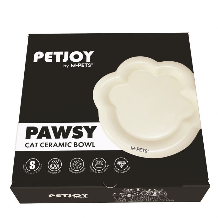 M-PETS Pawsy Seramik Mama Kabı – White (100 ml)