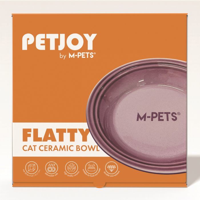 M-PETS PETJOY FLATTY SERAMİK MAMA KABI – 500 ML (PURPLE)