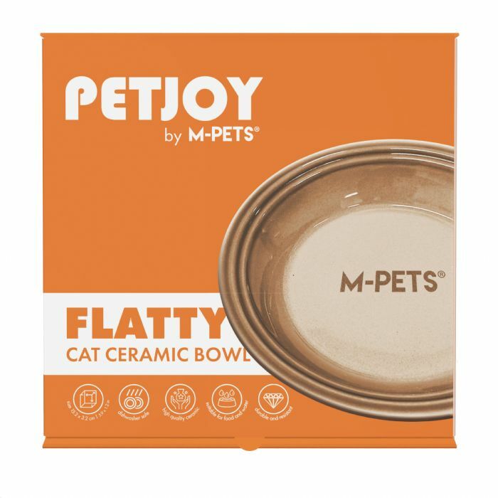 M-PETS PETJOY FLATTY SERAMİK MAMA KABI BROWN 250ML