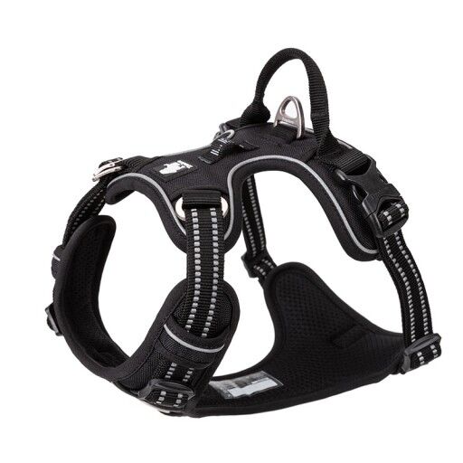 Truelove Köpek Göğüs Tasması M – Alüminyum D-Halkalı, Ergonomik, Siyah