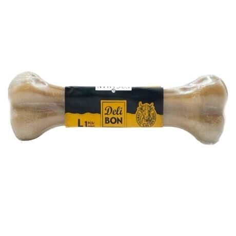 Köpekler İçin Deri Pres Kemik Naturel 22 Cm