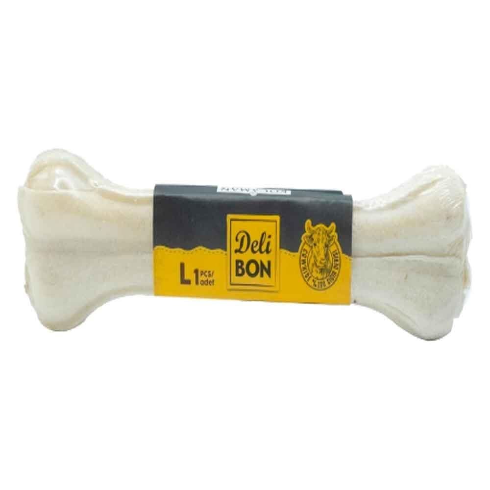 Köpekler İçin Deri Pres Kemik Beyaz 22 Cm