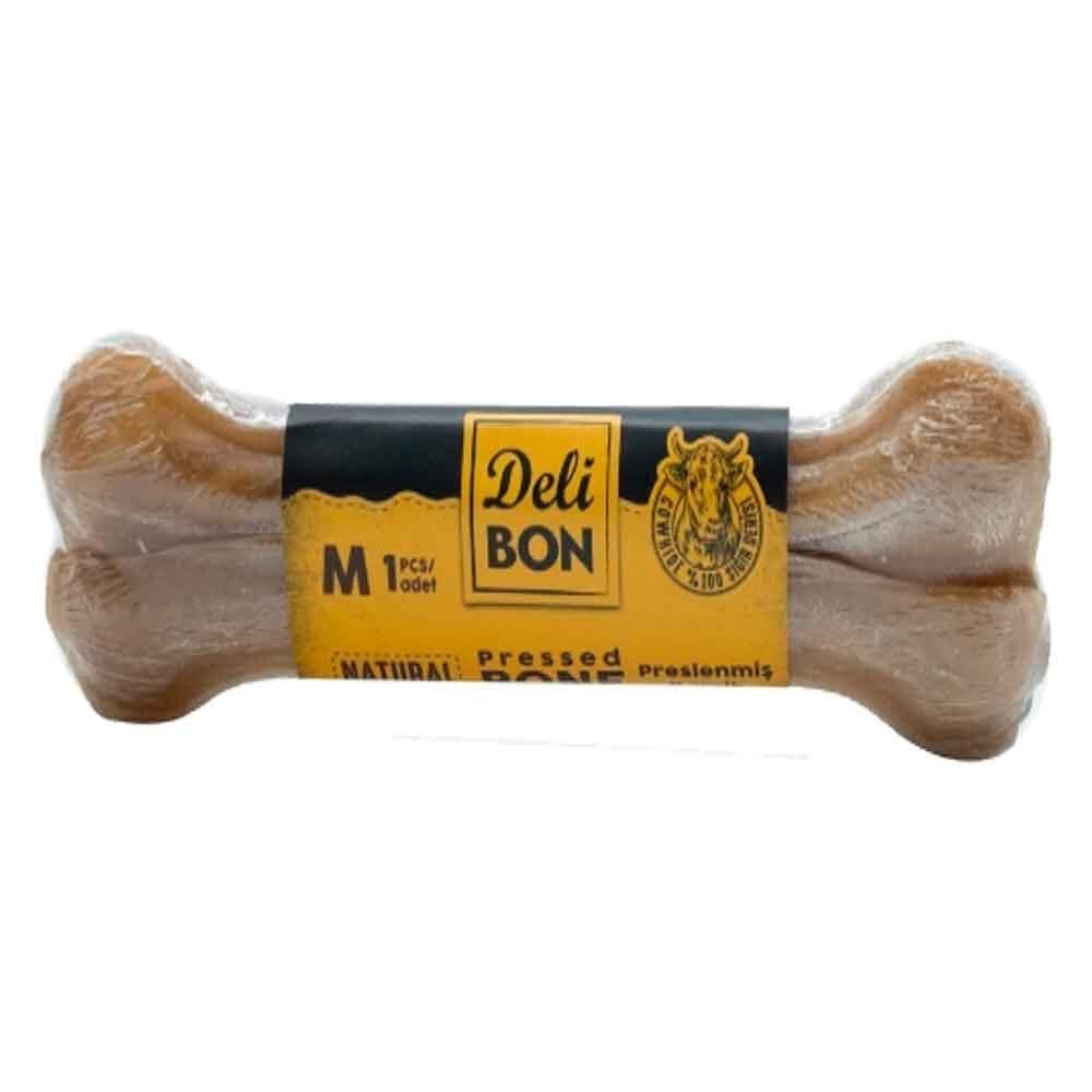Köpekler İçin Deri Pres Kemik Naturel 15 Cm