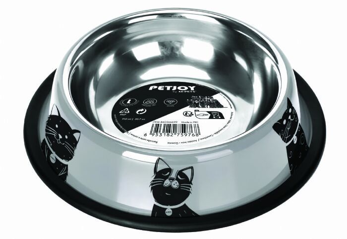 M-PETS PETJOY CATFAMİLY ÇELİK MAMA KABI (L) 910ML