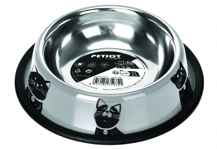 M-PETS PETJOY CATFAMİLY ÇELİK MAMA KABI (M) 610ML
