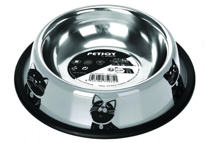 M-PETS PETJOY CATFAMILY ÇELİK MAMA KABI (M) – 610 ML